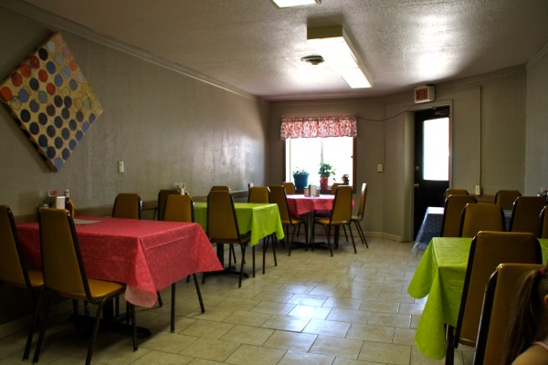 Plenty of seating for a small town cafe.